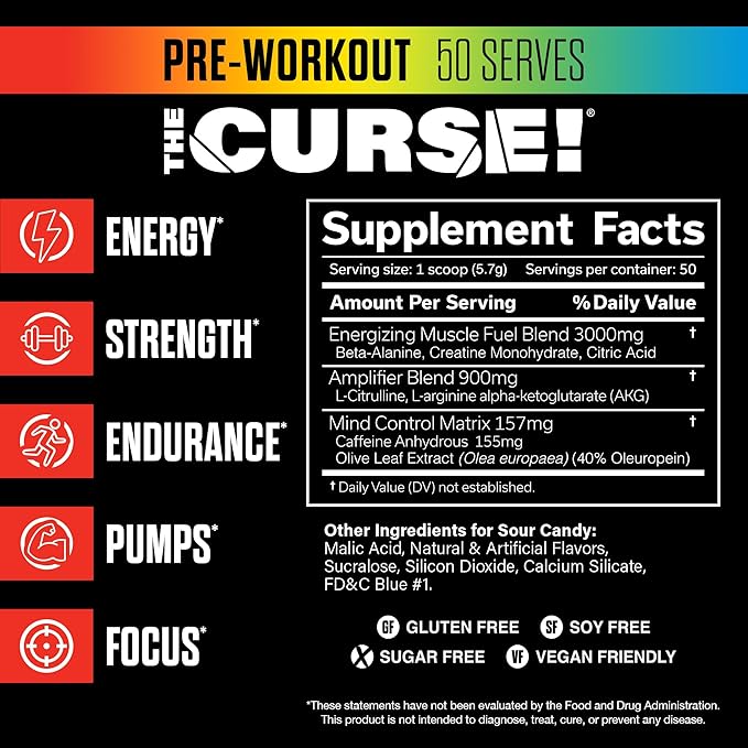 JNX SPORTS THE CURSE SOUR CANDY 50 SERV