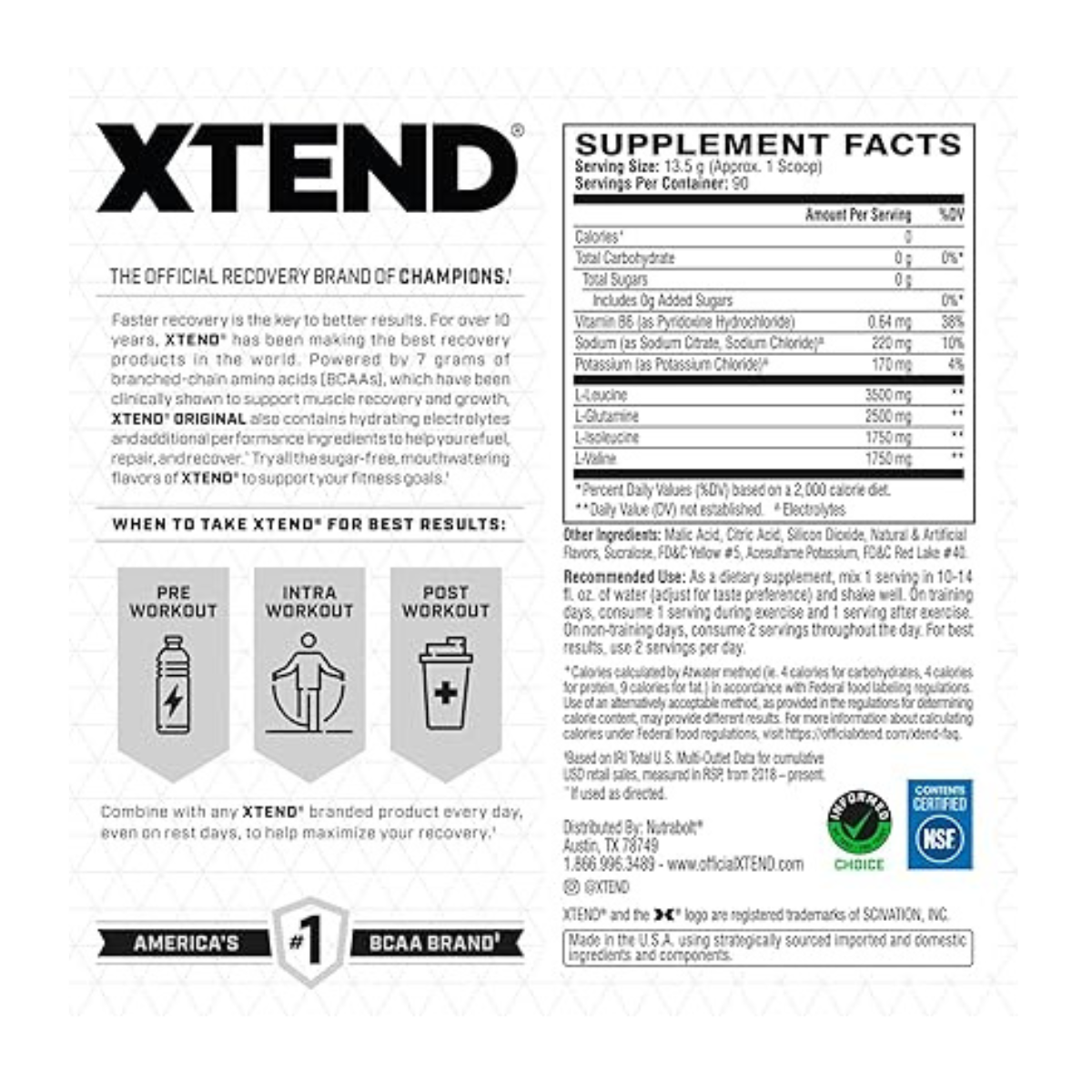 SCIVATION XTEND BCAA MANGO MADNESS 90 SERV