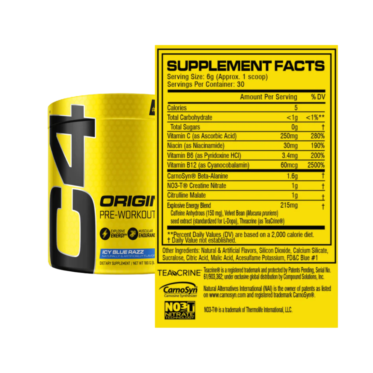 CELLUCOR C4 ORIGINAL ICE  BLUE RAZZ 60 SERV